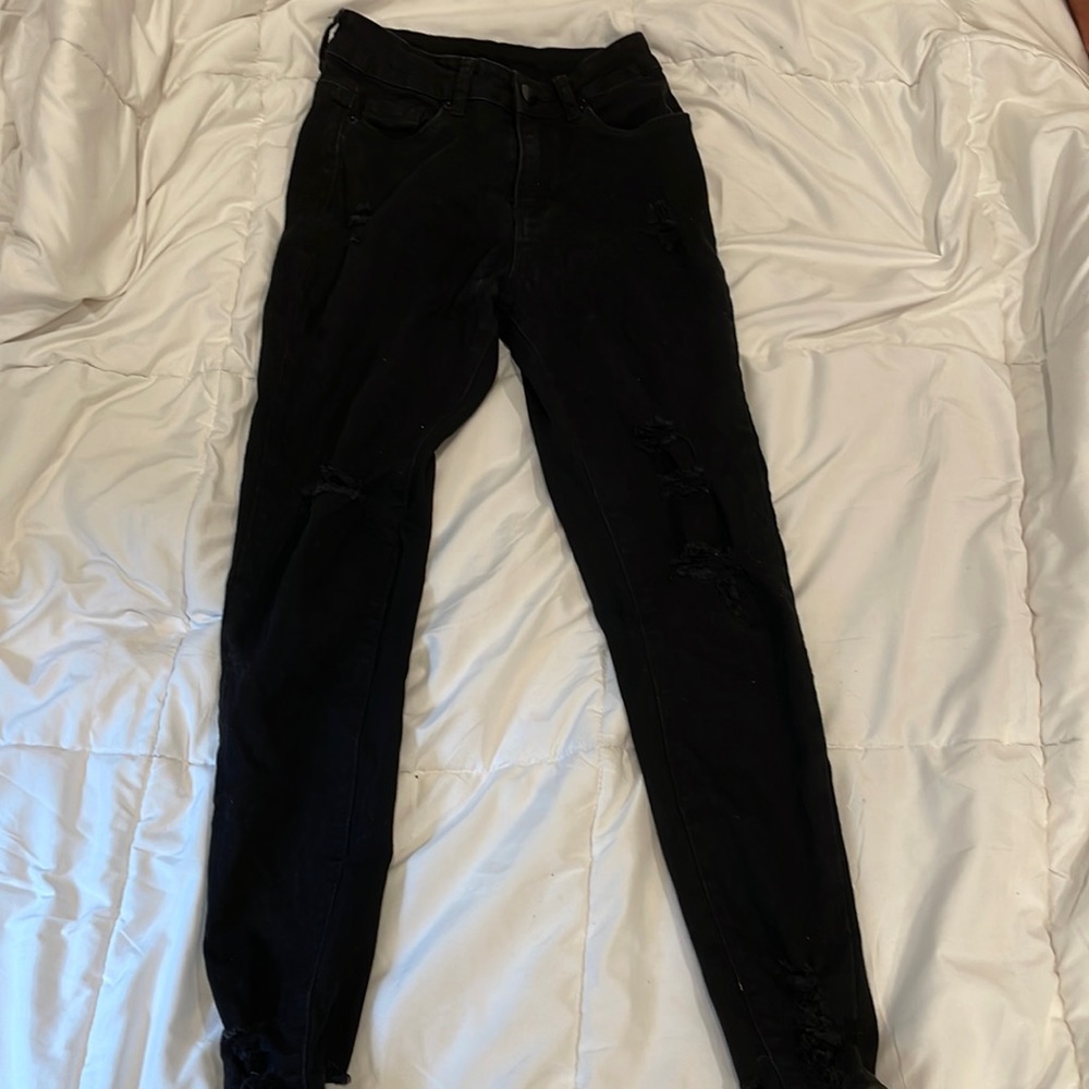 Girls black jeans, boyfriend fit
